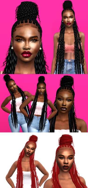 Curly Box Braids And Curly Dreads 