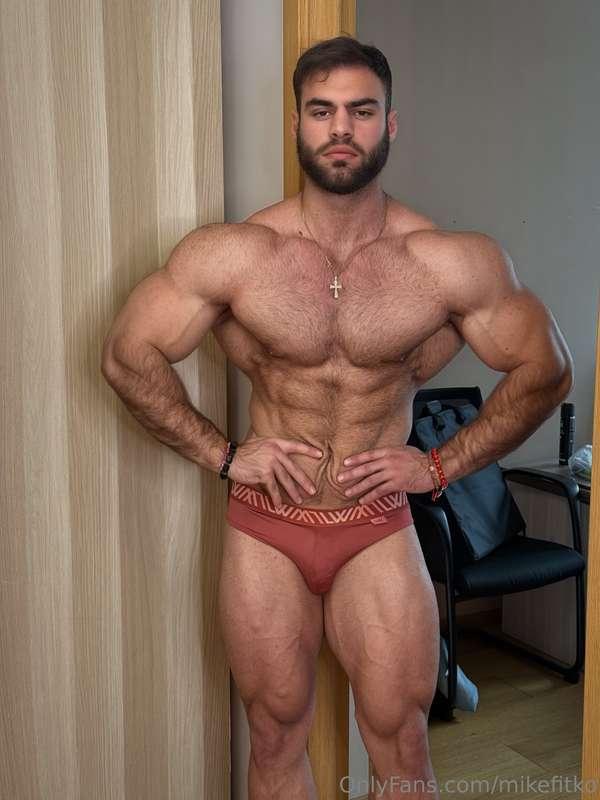 Seeing me stand here proud with my chest and abs out, this b..