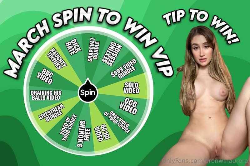 💚 **MARCH SPIN THE WHEEL!** 💚

Let's play!! Every spin wins ..