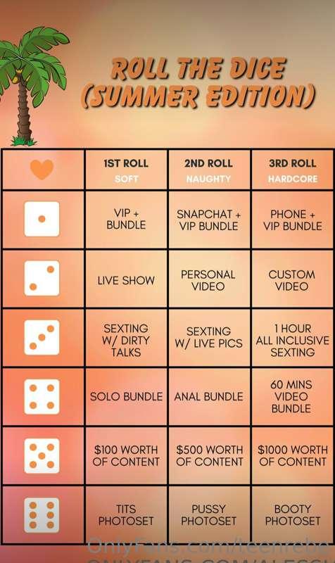 ***ROLL THE DICE*** 🎲 - SUMMER EDITION ☀️🏝️

I’m so excited ..