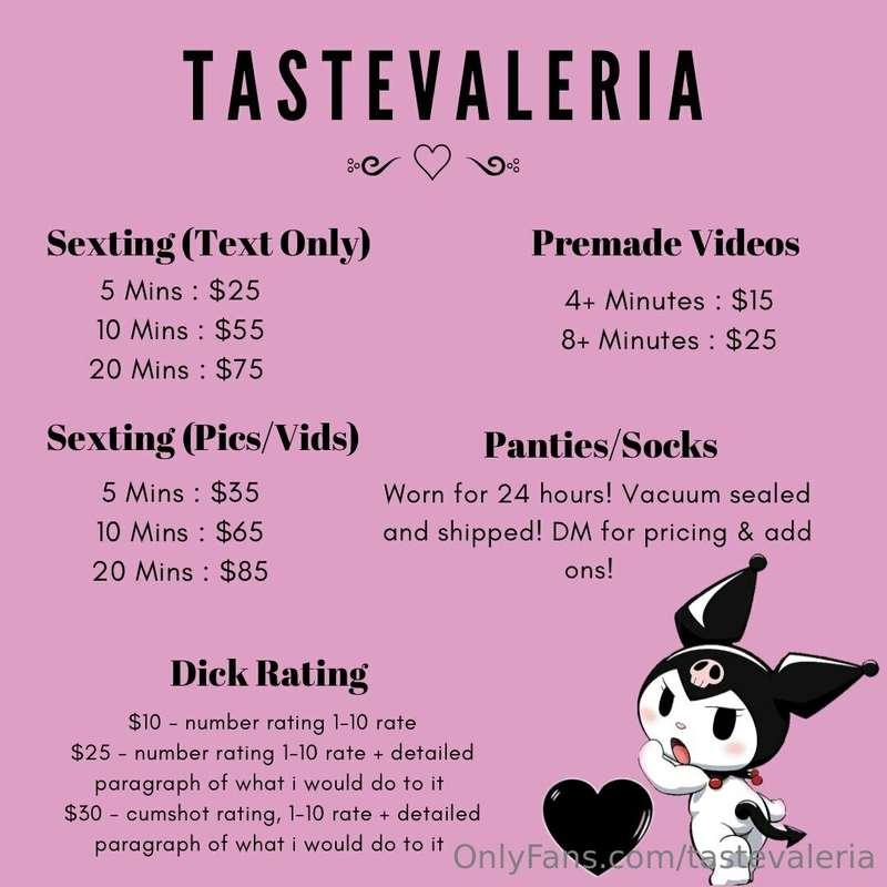 here’s my menu ♡