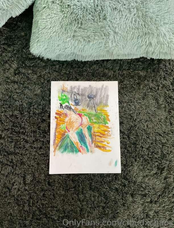 Lil drawing of me done in pastels 😩💕