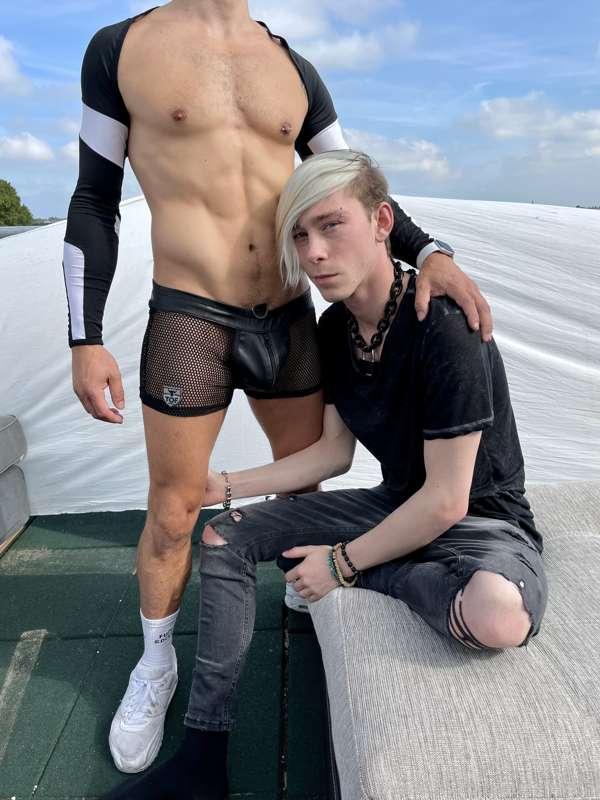 Some hot fun with sexy @jax_muller on a rooftop terrace… sen..