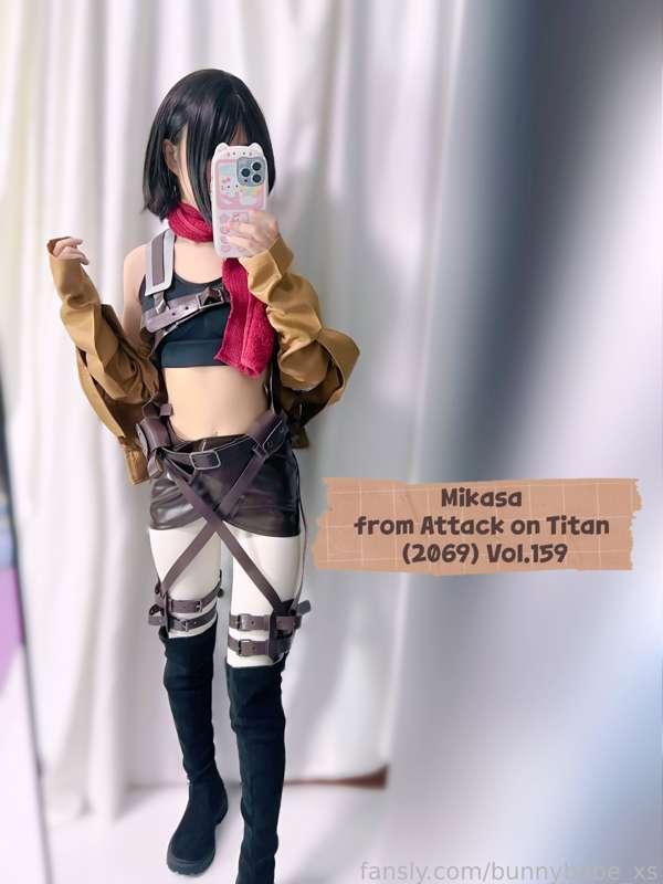 Mikasa from Attack on Titan (2069) Vol.159
Dress: Mikasa Cosplay 
Photo: 6 pics
Video clip: 20secs
Tags: #Mikasa #Attackontitan #cosplay #nsfwcosplay #nsfw #nudecosplay #petite #asian #shorthair #butthole