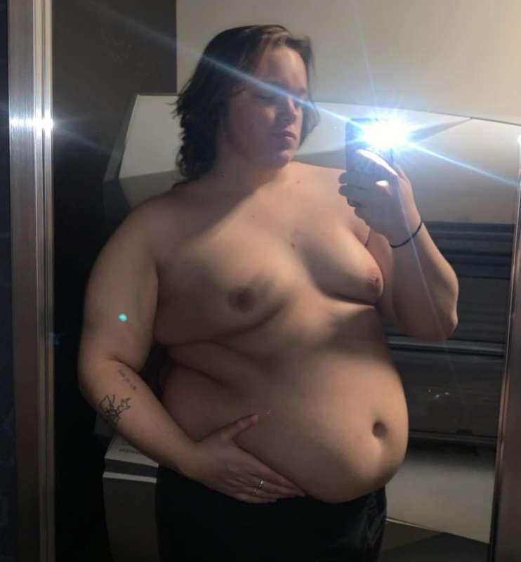 Recent pics of my gut around 285 Lbs
