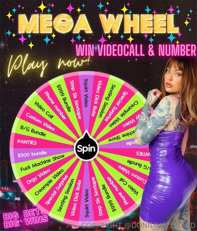 🎊✨🎰 𝐌𝐄𝐆𝐀 𝐖𝐇𝐄𝐄𝐋 💥🎉✨
MY BRAND NEW GAME IS LIVE! 🎊☎️
𝐎𝐍𝐋𝐘 𝐅𝐎𝐑 𝐓..