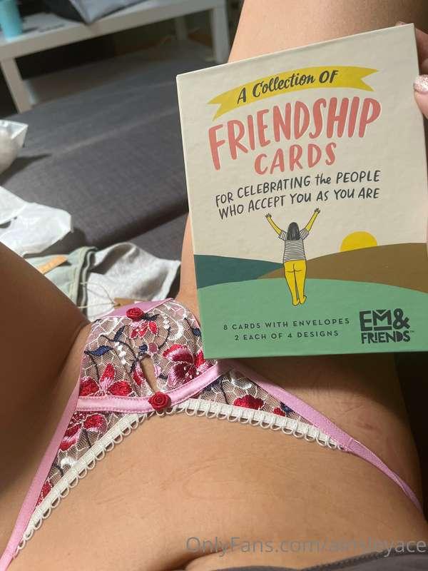 i went out and got some friendship cards today & a wax & a V..