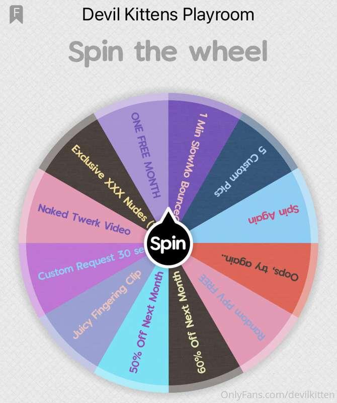 ✨NEW AND IMOROVED WHEEL✨

Aʟʟ ᴛɪᴘs ɢᴇᴛ ʏᴏᴜ sᴘɪɴs ᴏɴ ᴛʜᴇ ᴡʜᴇᴇ..
