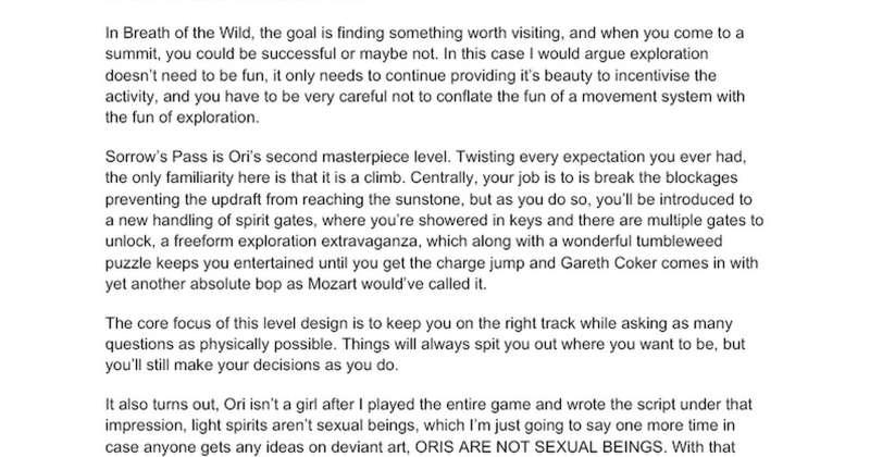 Ori and the Blind Forest Extra Notes + Thumb