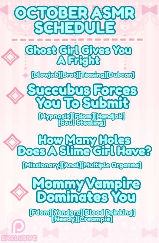 October Audio Schedule