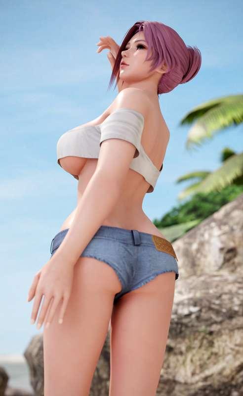 Elise enjoying the beach
