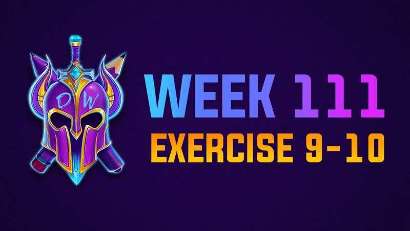 Exercise 9-10 Livestream WEEK 111