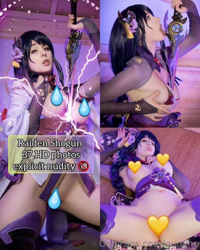 Raiden Shogun cosplay + explicit nude set out NOW in DMs 🔞 E..