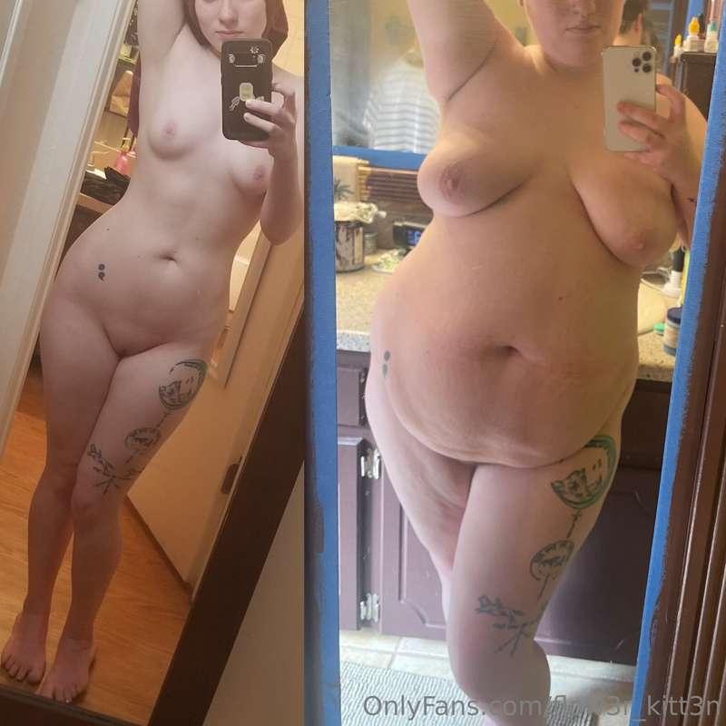 Beginning of my gain journey vs now