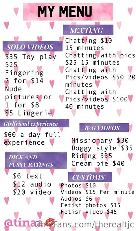 Menu makeover 😘