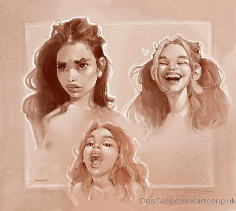 Some cute face studies inspired by the expressive Min Galile..