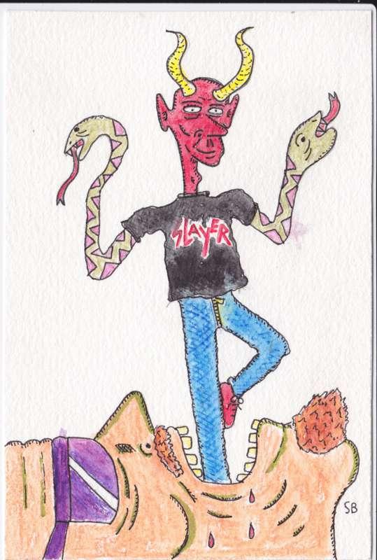 Small Red Boy drawing