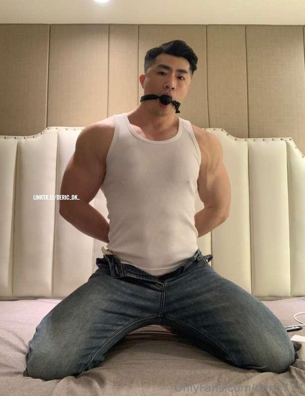 Bound to the bed, I couldn't move with handcuffs and a gag b..