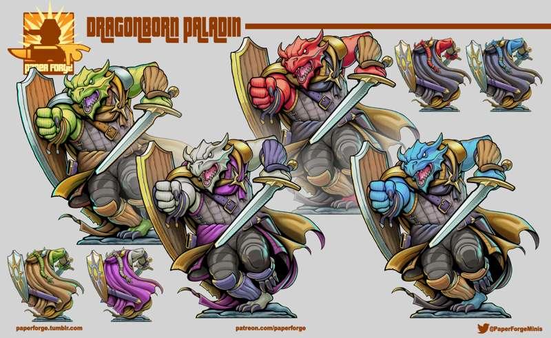 Dragonborn Paladin color variants!