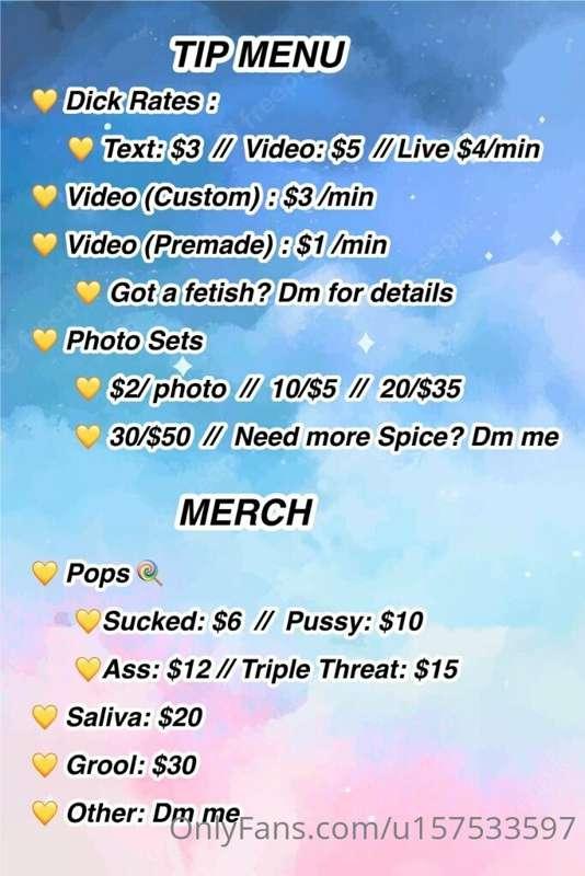 Hey loves, my tip menu is live! Come play with me~