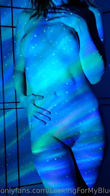 Blue in blue! 

--and pink!

--and green!

--and!!