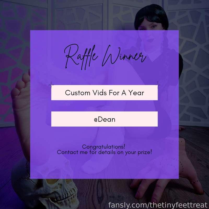 The winner of the "Custom Videos For A Year" raffle is...