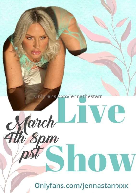 I’m having a live show TOMORROW NIGHT 8pm pst on my VIP Page..