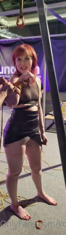 Behind the scenes in the rope space at Boundcon (cropped for..