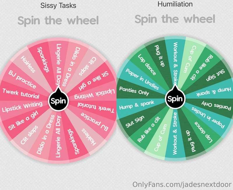 Spin the Wheel Sissy or Humiliation Tasks!!

For $5 spin eit..