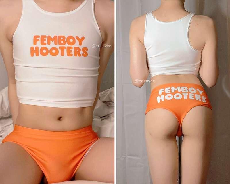 Welcome to Femboy Hooters! I'll be your hostess tonight. Mak..