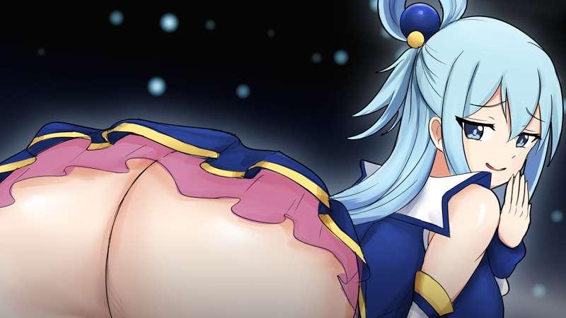 Konosuba - Aqua ass teasing