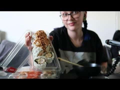 📣 EARLY ACCESS 📣 ASMR Eating Sushi [Savage Eating... SUPER HUNGRY🍣] Teriyaki Chicken, Rolls & Seaweed Salad 😋