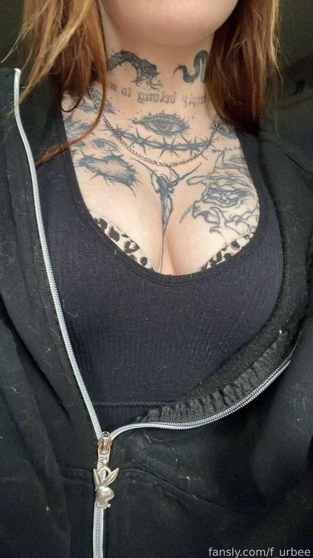 cleavage. leaves more to the imagination ;)