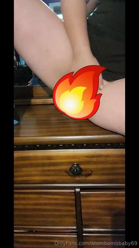 Up close and personal, bouncing on my dildo ontop of my dres..