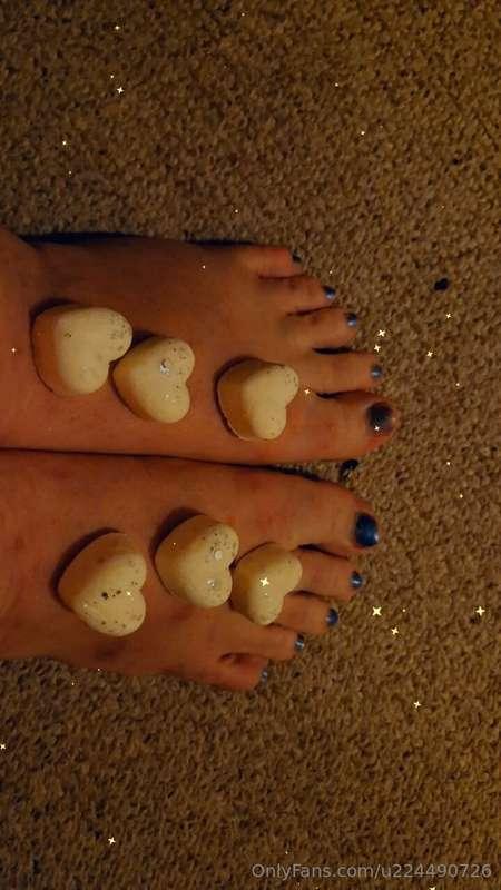 Oh baby eat these chocolates off my feet then suck my toes p..