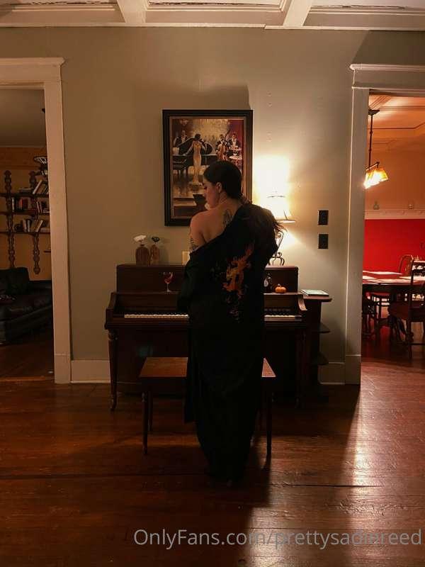 wearing a 1940s lace bustier over vintage high waisted nylon..