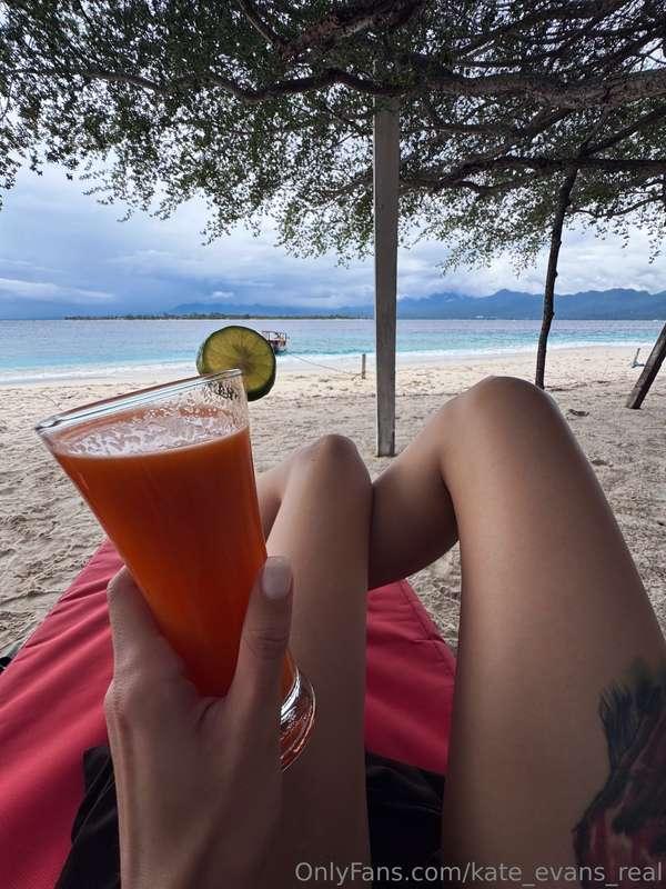 I love to relax after swimming, just lying on the beach with..