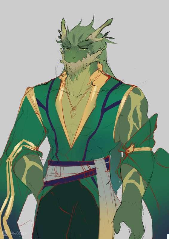 Wood Dragon Year Illustration