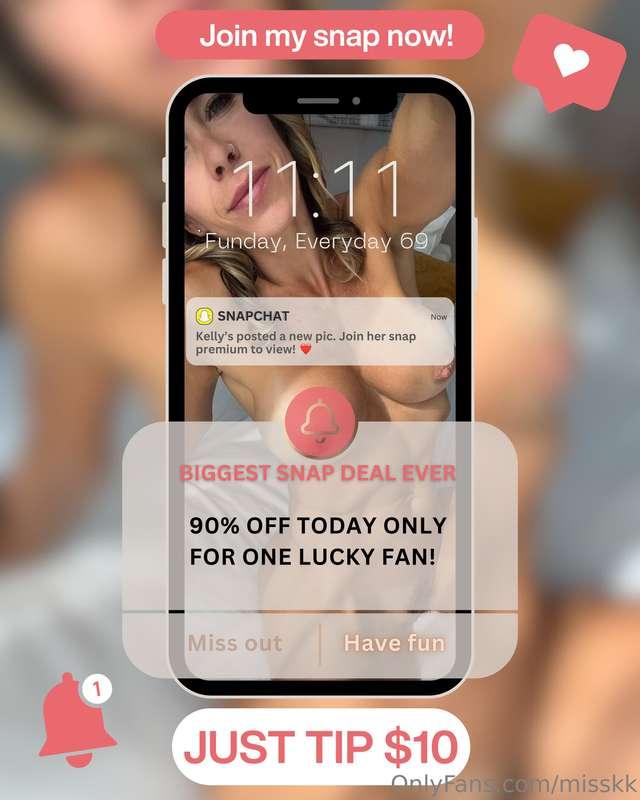 BIGGEST DISCOUNT ON MY SNAP EVER! FOR THE FASTEST FAN ONLY!🎁..