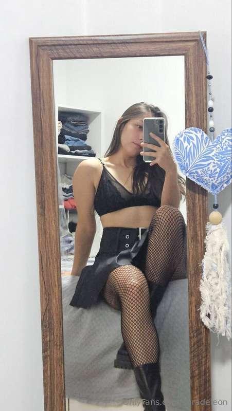 I love to wear black color and a skirt that makes me look ve..