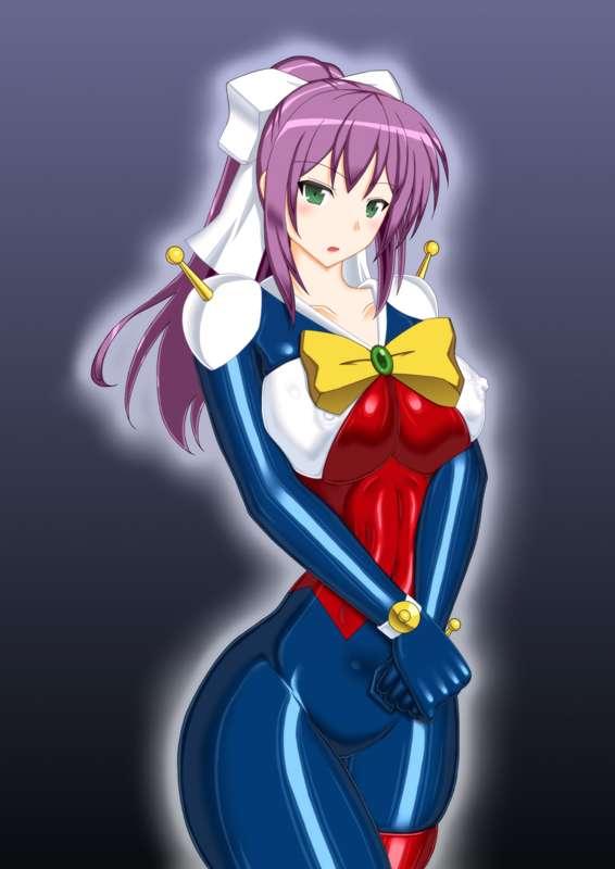 Marie in Allenby's fighting suit