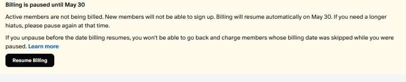 Paused billing
