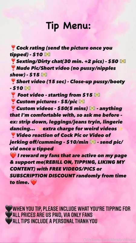 New Tip Menu. Drop me any ideas if u have.💜 enjoy your sunda..