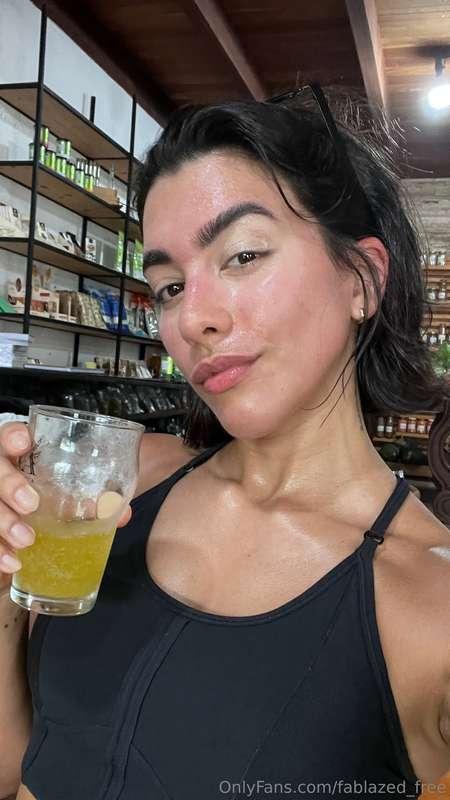 Post-workout glow & a little reward 💦🍋Nothing hits better th..