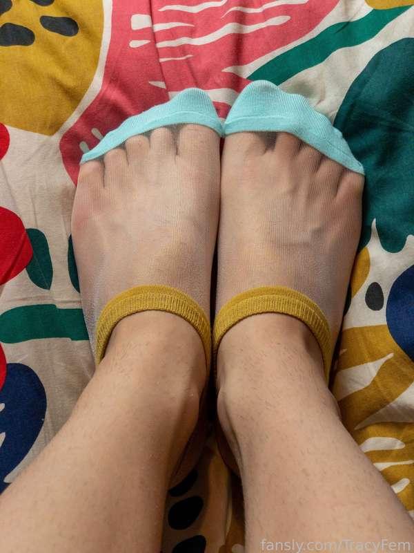 Shoe play in transparent socks photoset