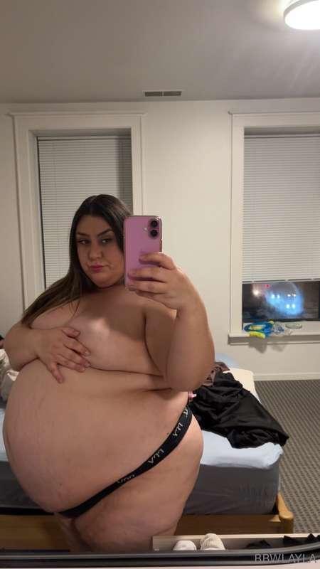 Huge and bulging after all the food I stuffed on today .. ch..