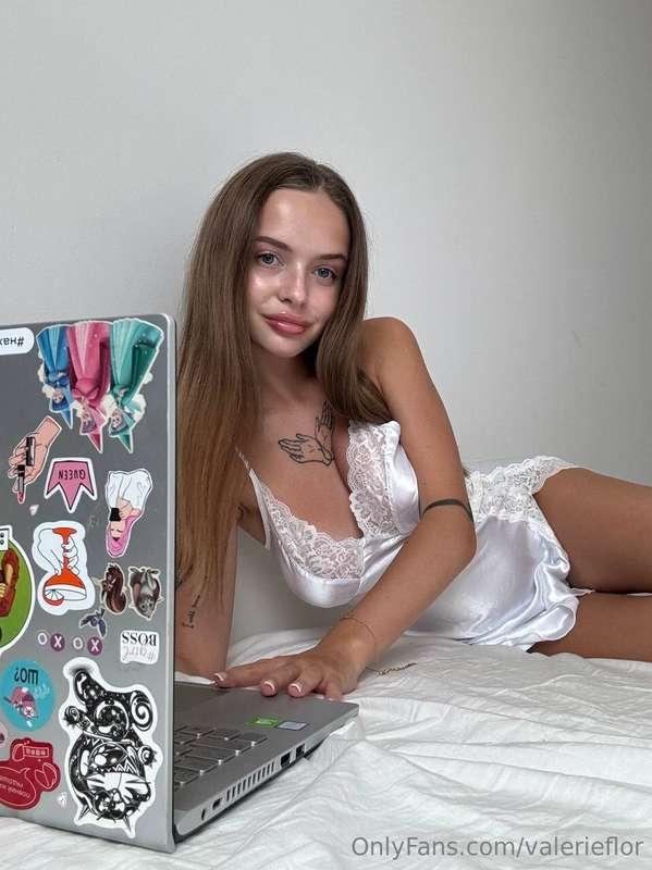What will we watch today? 💻😏 I'm in my favorite pajamas , an..