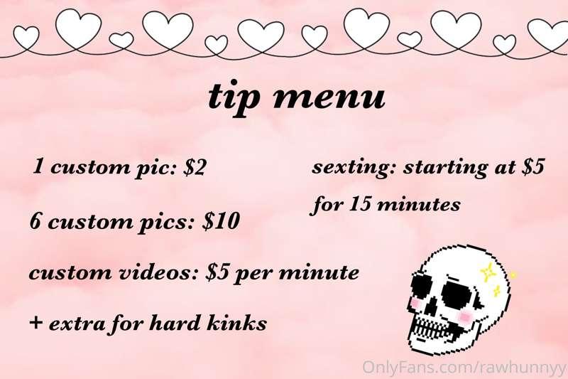 hii i finally made a tip menu <3
