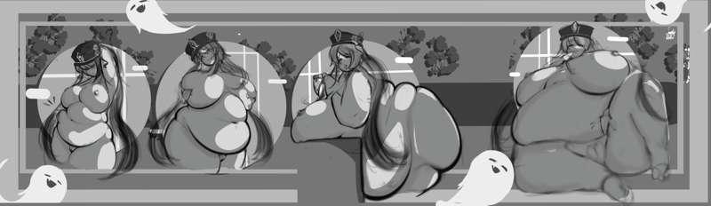 Hu Tao - Weight Gain Sequence 4/4 - Commission - Sketch