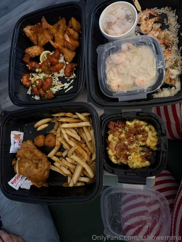I had so much food I had to condense it down onto plates to ..